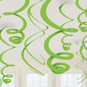Green Hanging Swirls x12 Green Hanging Swirls x12